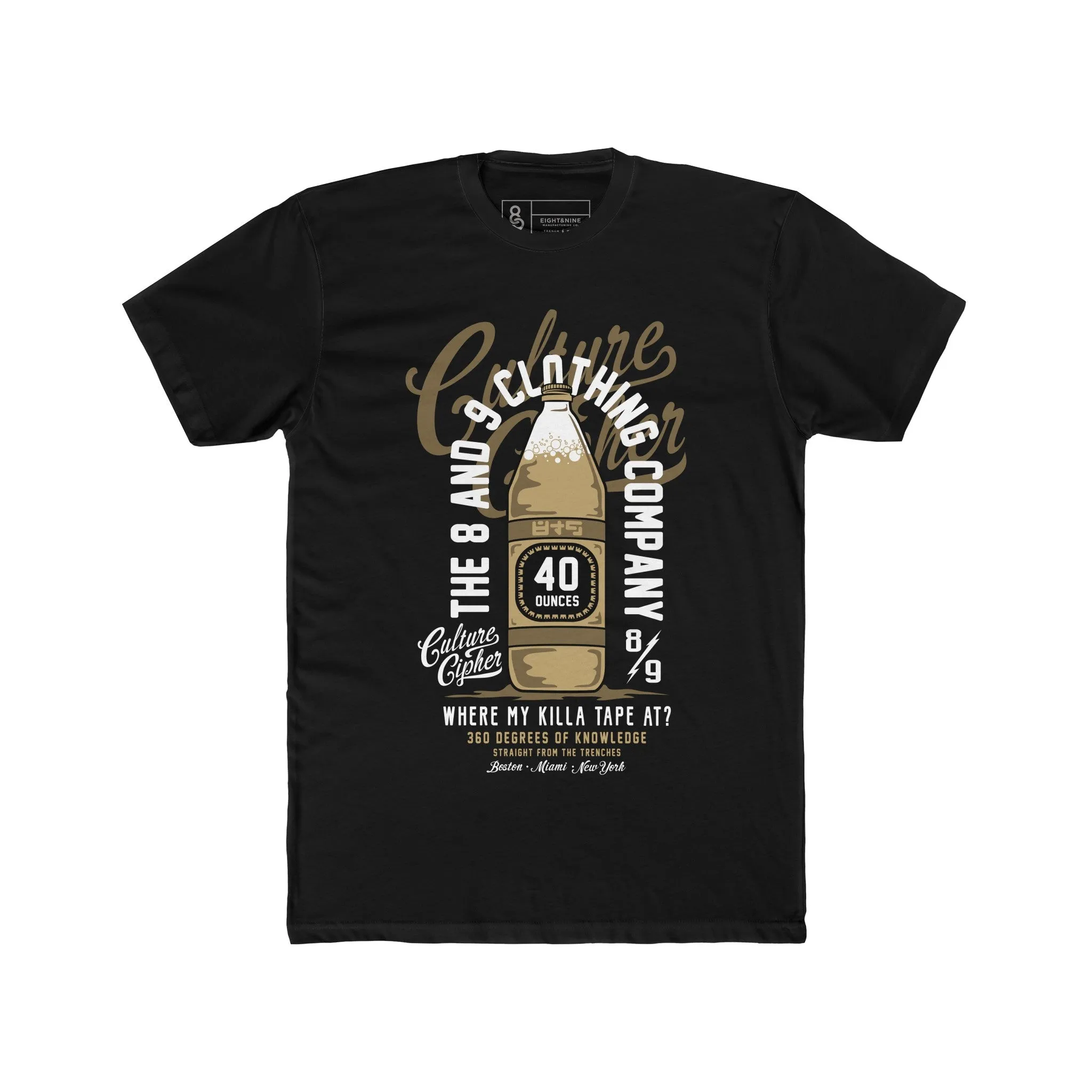 40 Oz Culture Cipher T-Shirt Black Quickstrike