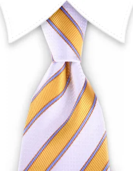 Apricot and White Striped Tie