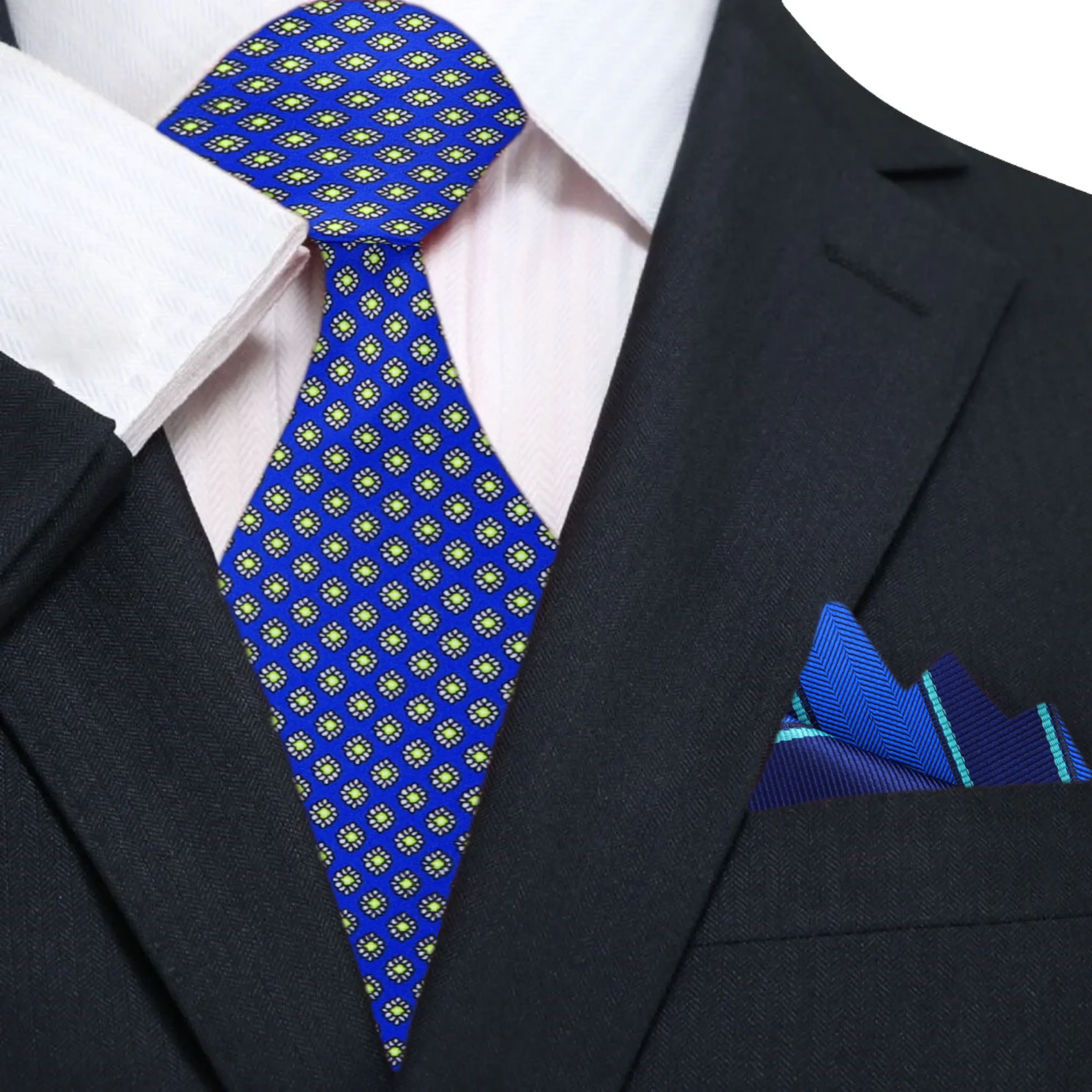 Blue & Green Radiant Medallions Necktie
