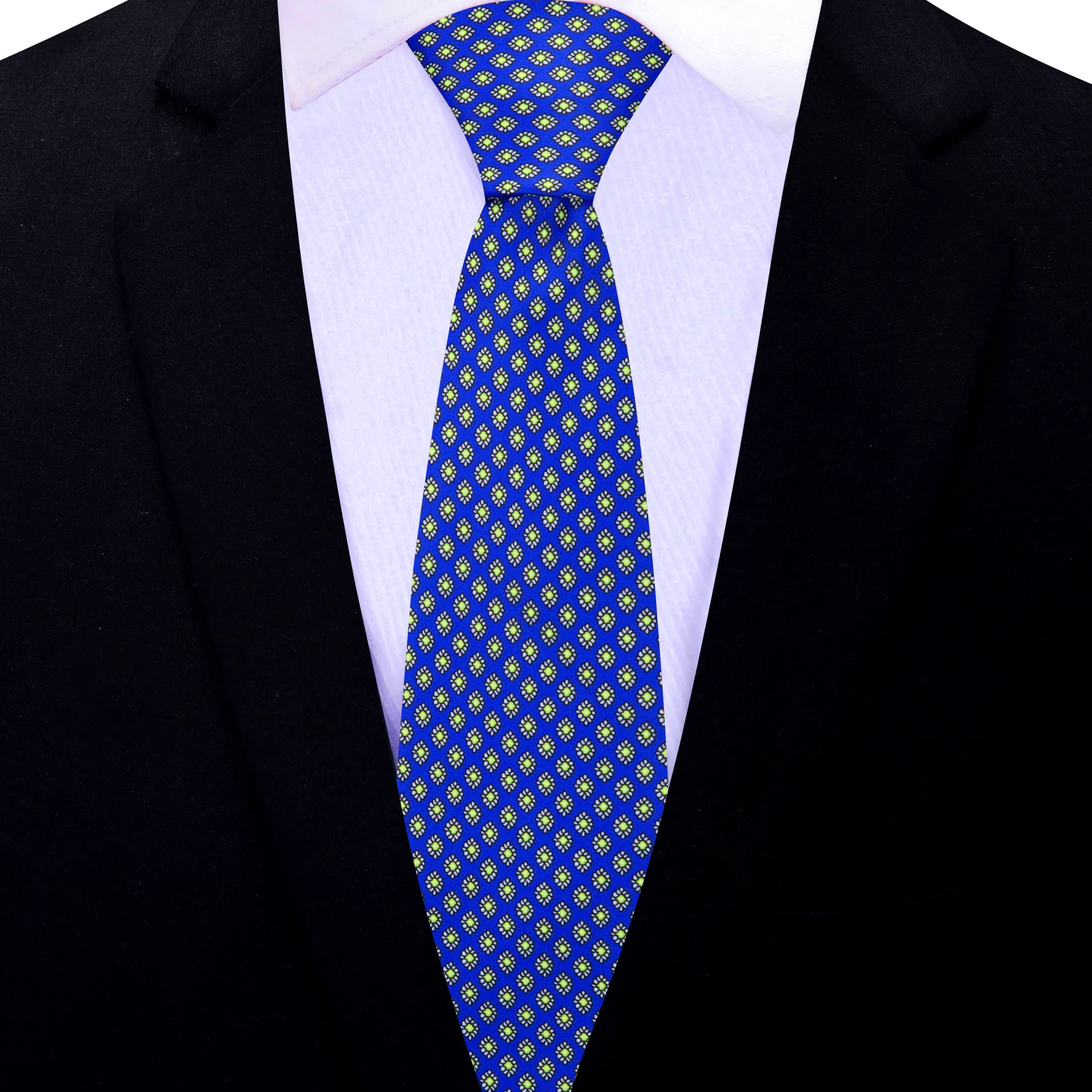 Blue & Green Radiant Medallions Necktie