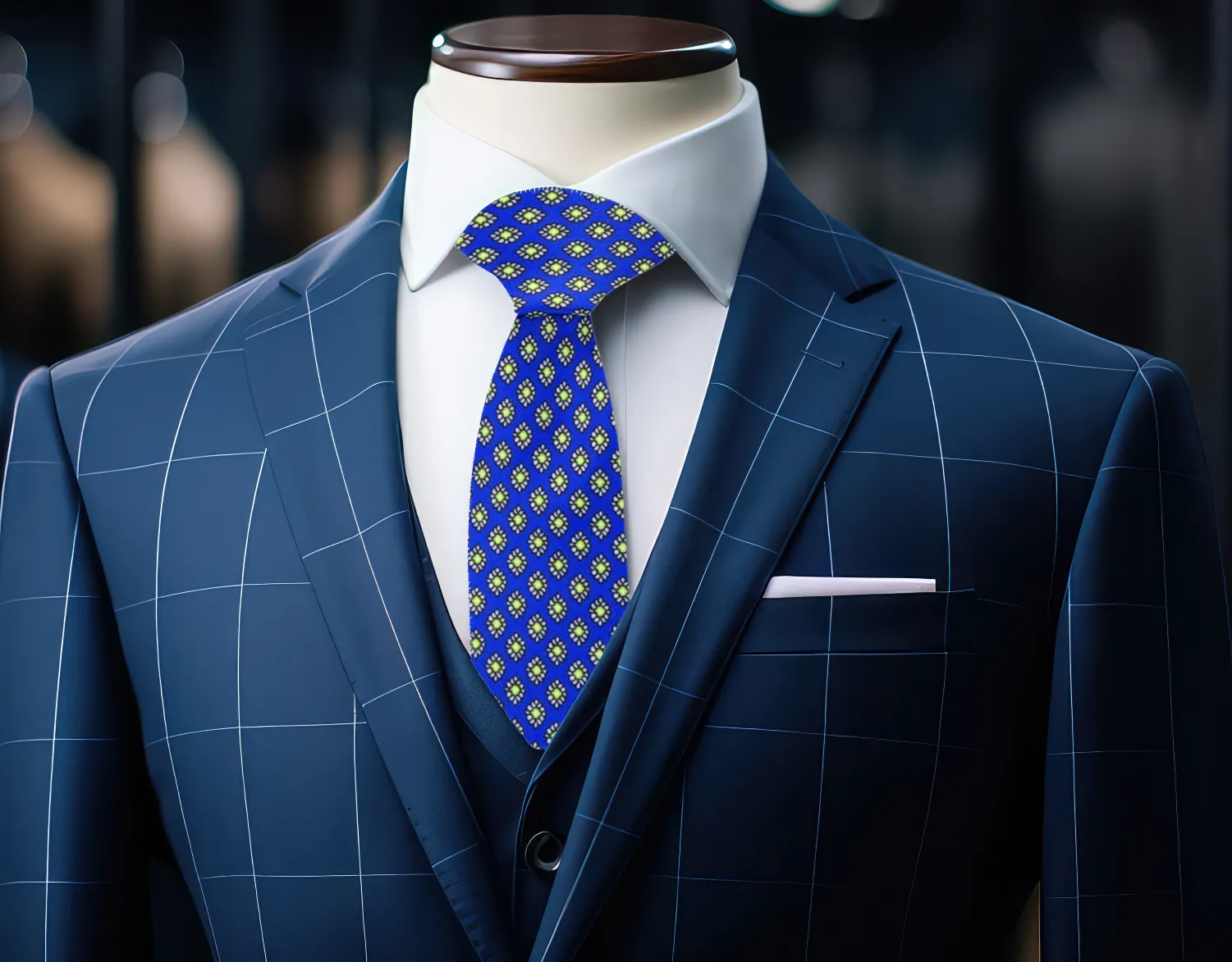 Blue & Green Radiant Medallions Necktie