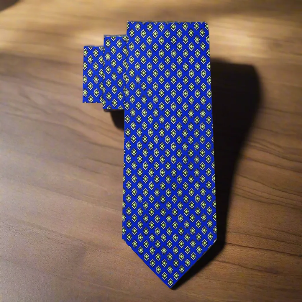 Blue & Green Radiant Medallions Necktie