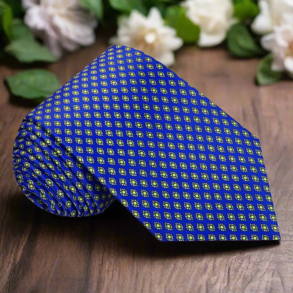 Blue & Green Radiant Medallions Necktie