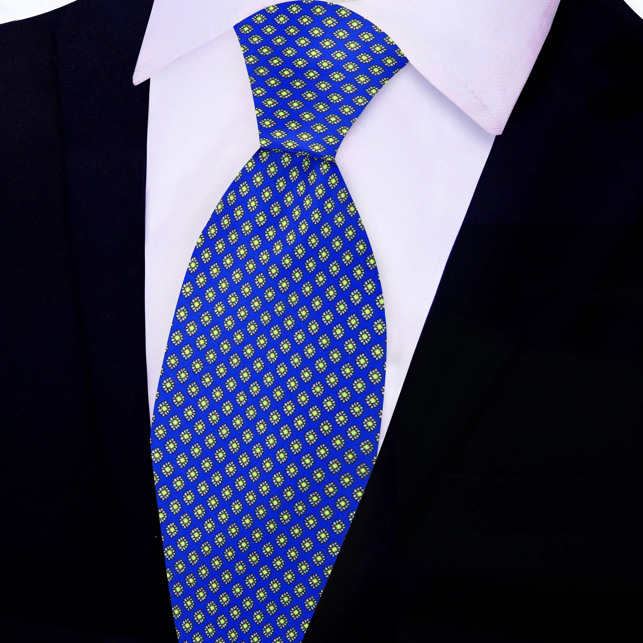 Blue & Green Radiant Medallions Necktie