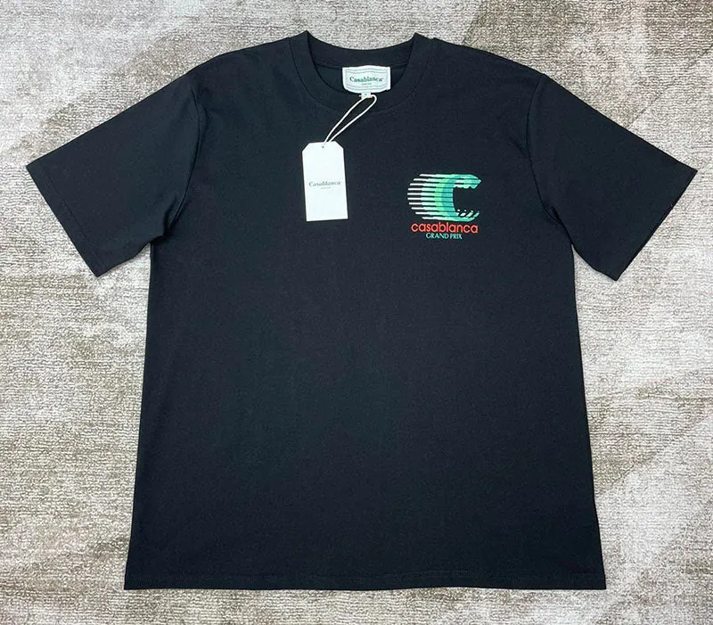 CASABLANCA Grand Prix Logo Double Sided Tee Black