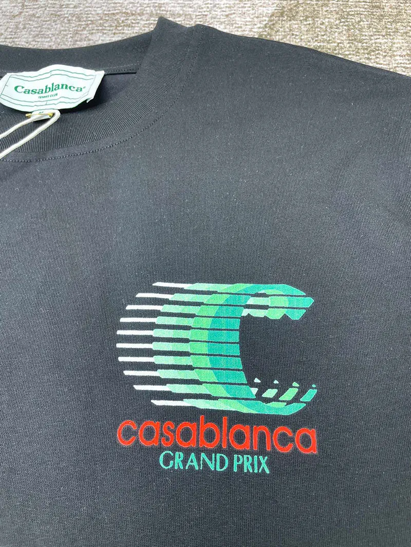 CASABLANCA Grand Prix Logo Double Sided Tee Black