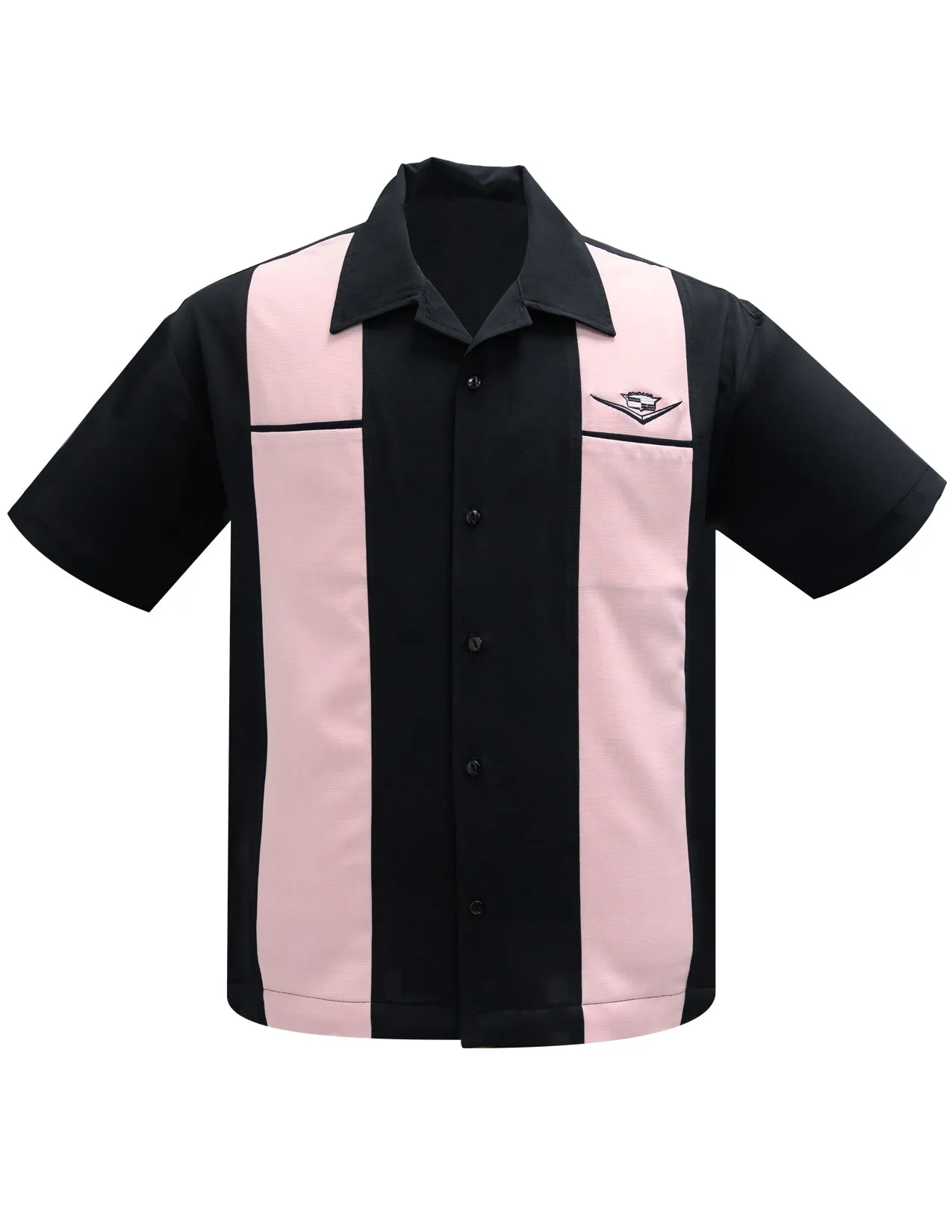 Classic Cruising Bowling Shirt in Black/Pink