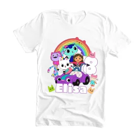 Custom Birthday Girl shirt Gabby, Doll Theme Party shirt, Family Matching birthday shirts, Kids tees, add any name and age,Handmade decorated shirt.