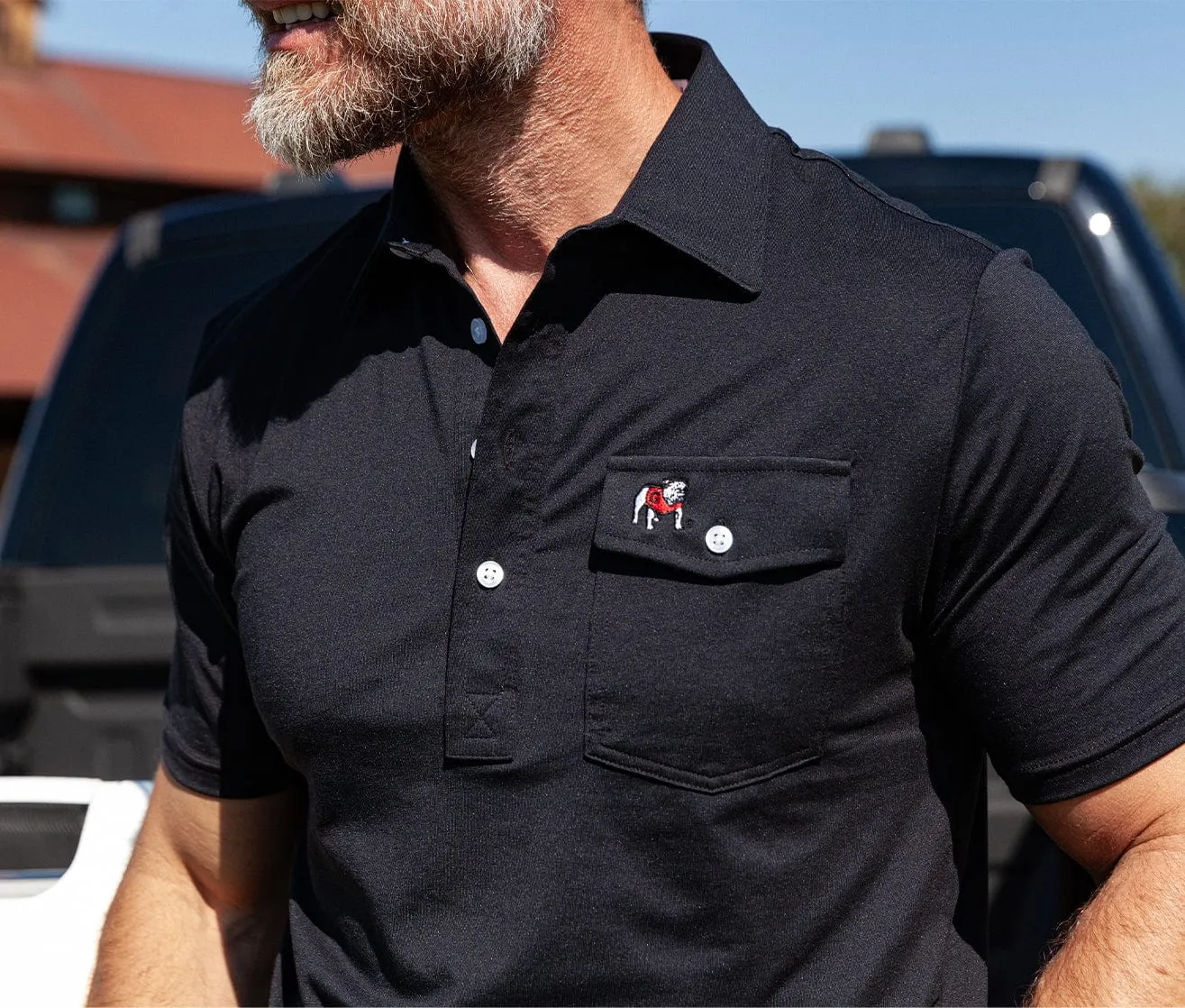 Georgia - Coach's Performance Players Shirt - Bulldog - Black