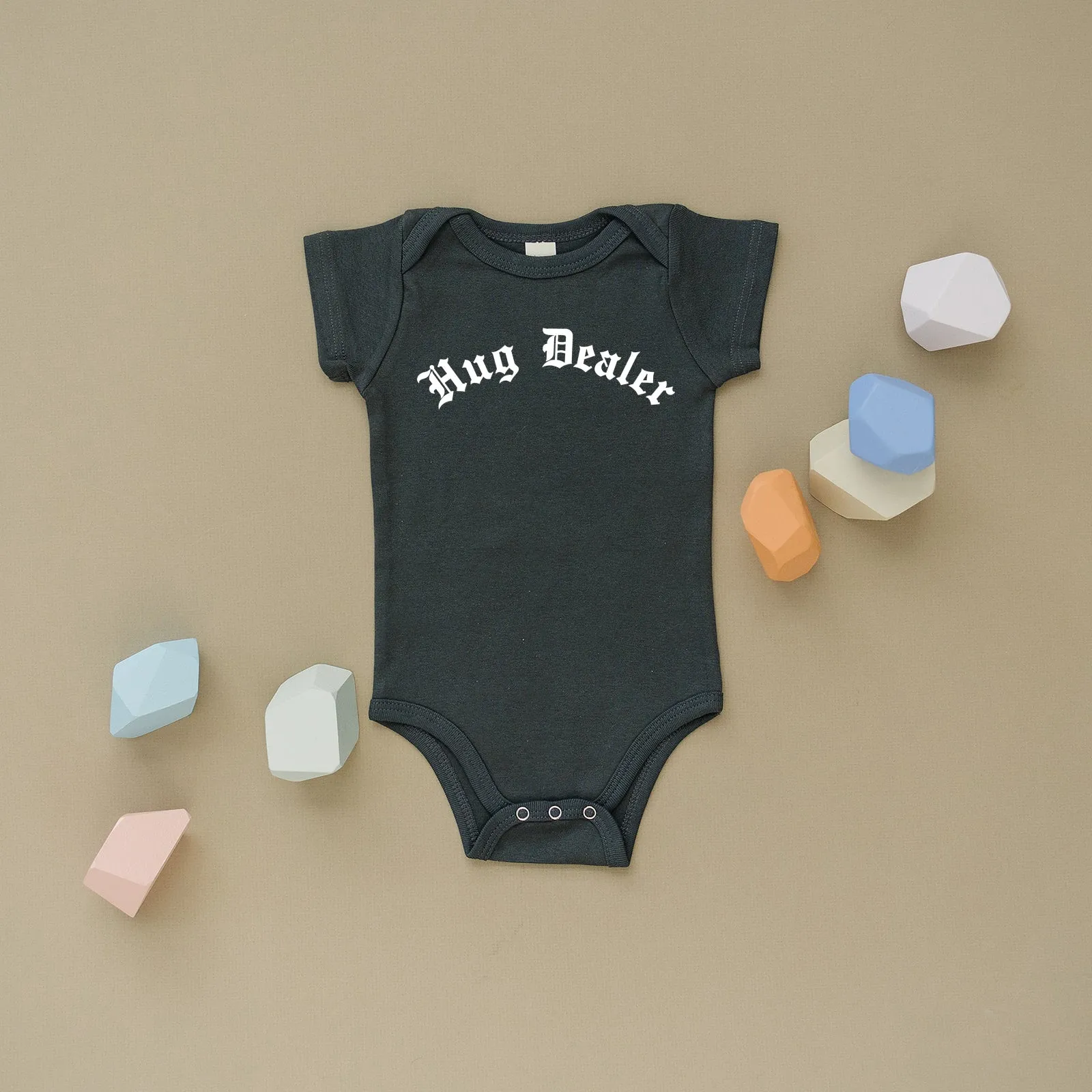 Hug Dealer Slate Gray Organic Baby Onesie®