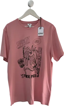 Lee X Hey Dude Pink Printed T-shirt UK L