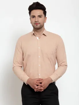 Light-Brown Formal Shirt With White Detailing