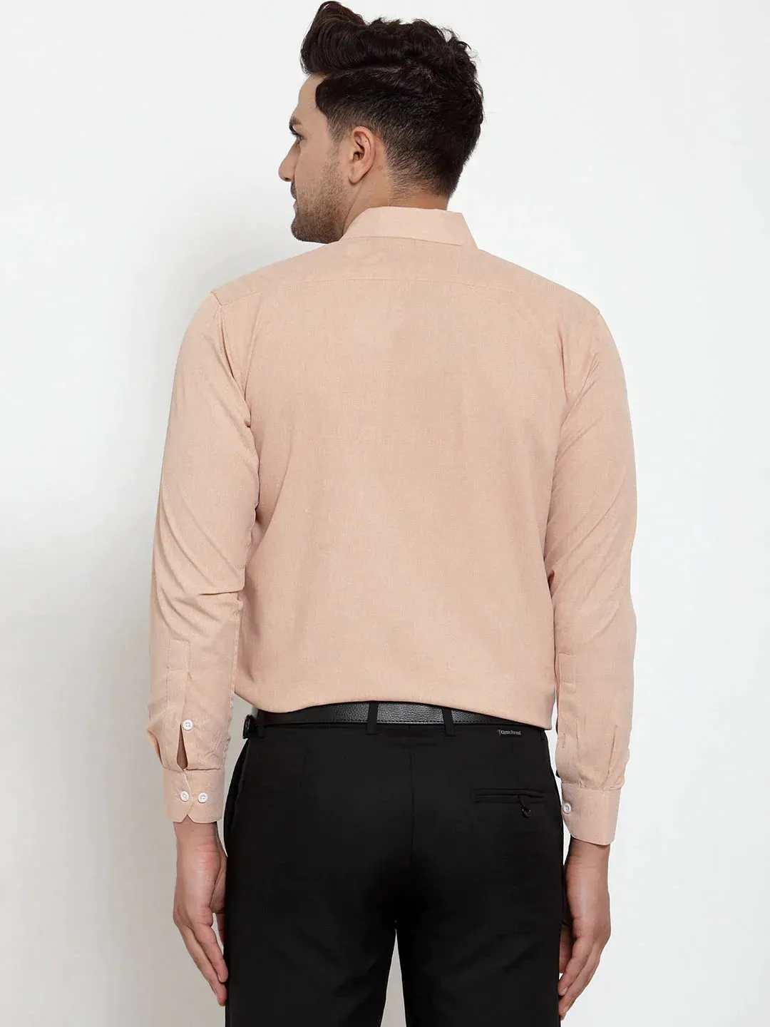 Light-Brown Formal Shirt With White Detailing