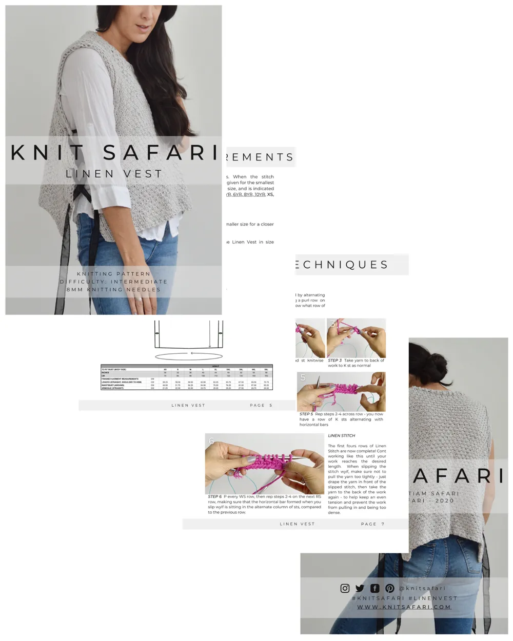 Linen Vest - Downloadable Knitting Pattern