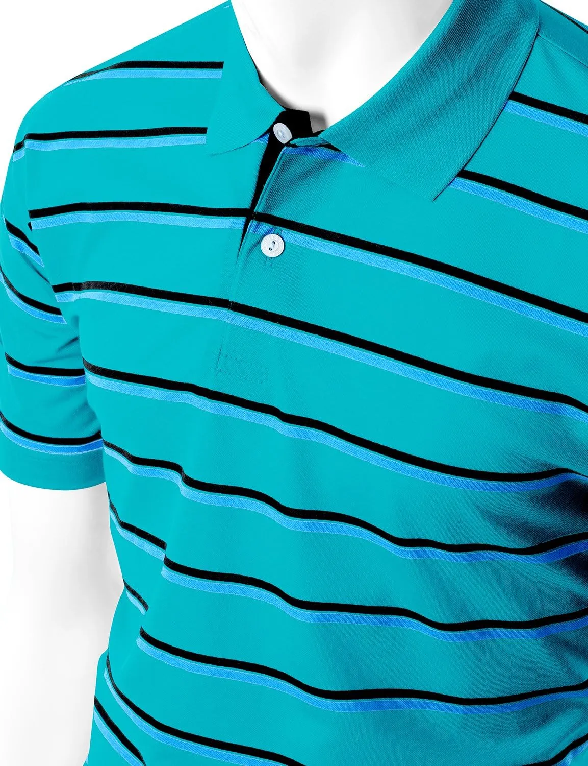 Men's 180-200 TC Silket Striped Polo Dri Fit Collar T-Shirt