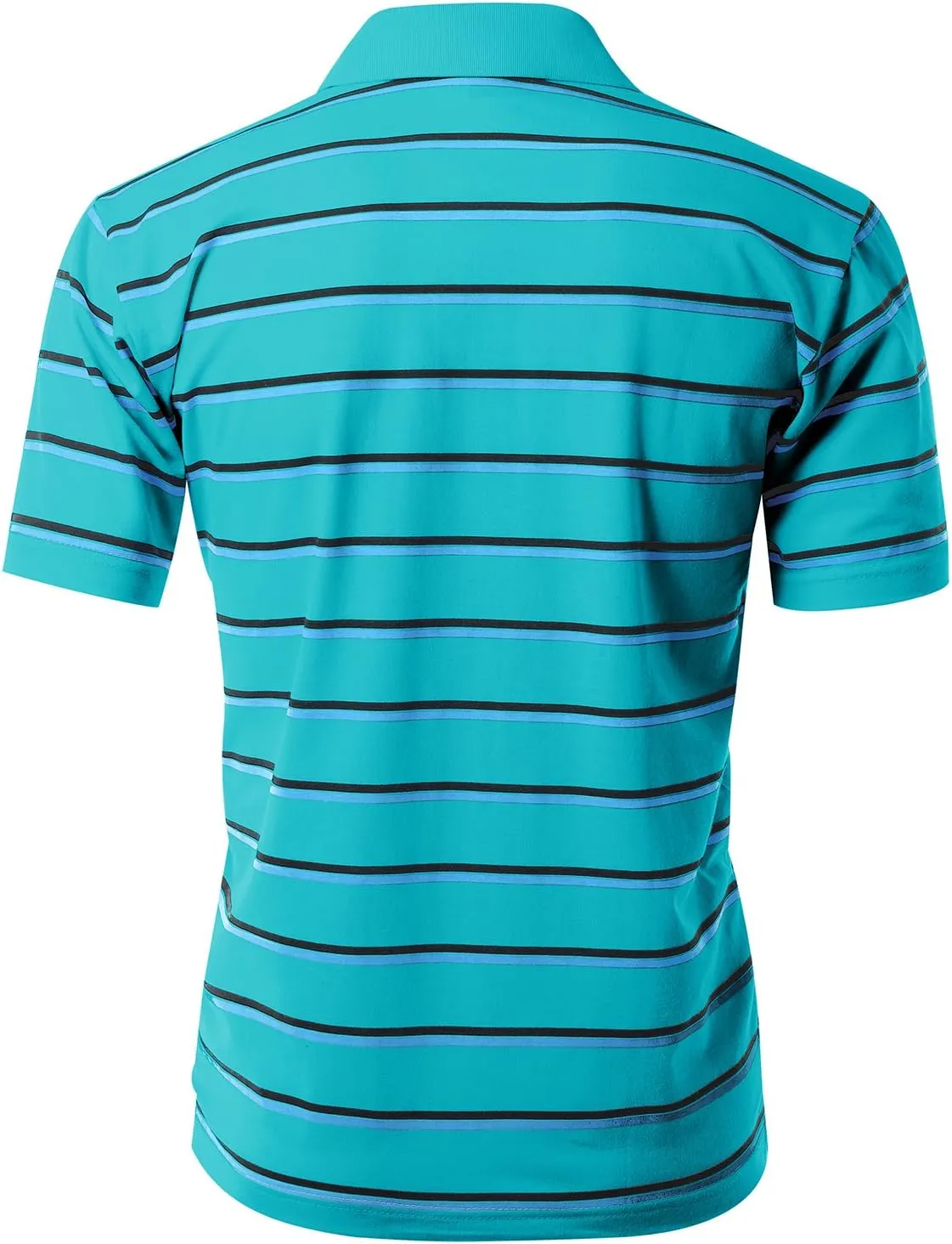 Men's 180-200 TC Silket Striped Polo Dri Fit Collar T-Shirt