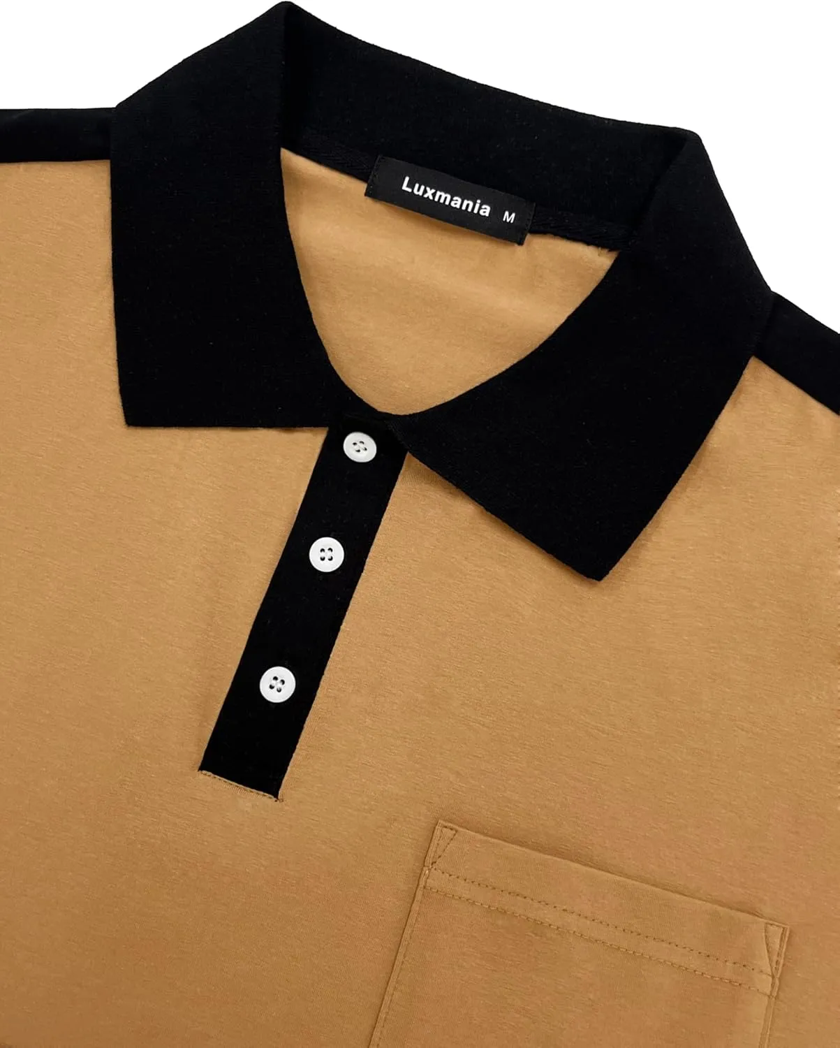 Men's Casual Polo Shirts Short Sleeve Classic Button Shirt Fashion Cotton Golf Tops with Pocket