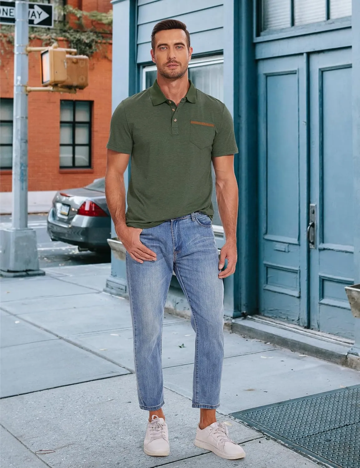 Men's Casual Polo Shirts Short Sleeve Summer Shirts Classic Collared Golf Shirt