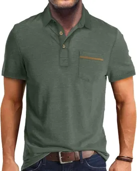 Men's Casual Polo Shirts Short Sleeve Summer Shirts Classic Collared Golf Shirt