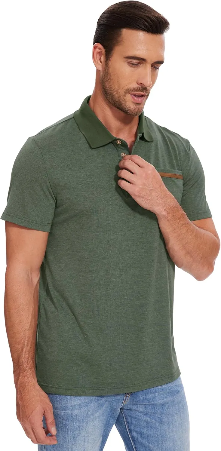 Men's Casual Polo Shirts Short Sleeve Summer Shirts Classic Collared Golf Shirt
