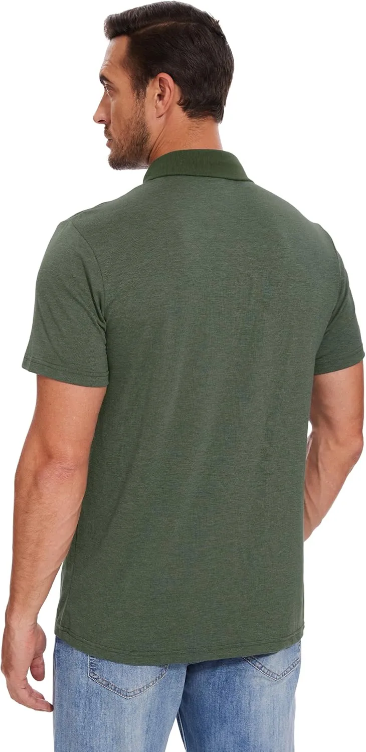 Men's Casual Polo Shirts Short Sleeve Summer Shirts Classic Collared Golf Shirt