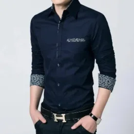 Men's Stylish Button-Up Shirt with Modern Pocket and Cuff Features