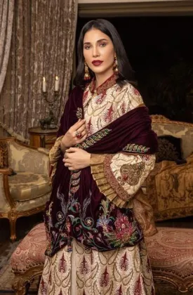 Nilofer Shahid - Mughal Grandeur - Raw Silk - 3 Piece