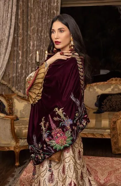 Nilofer Shahid - Mughal Grandeur - Raw Silk - 3 Piece