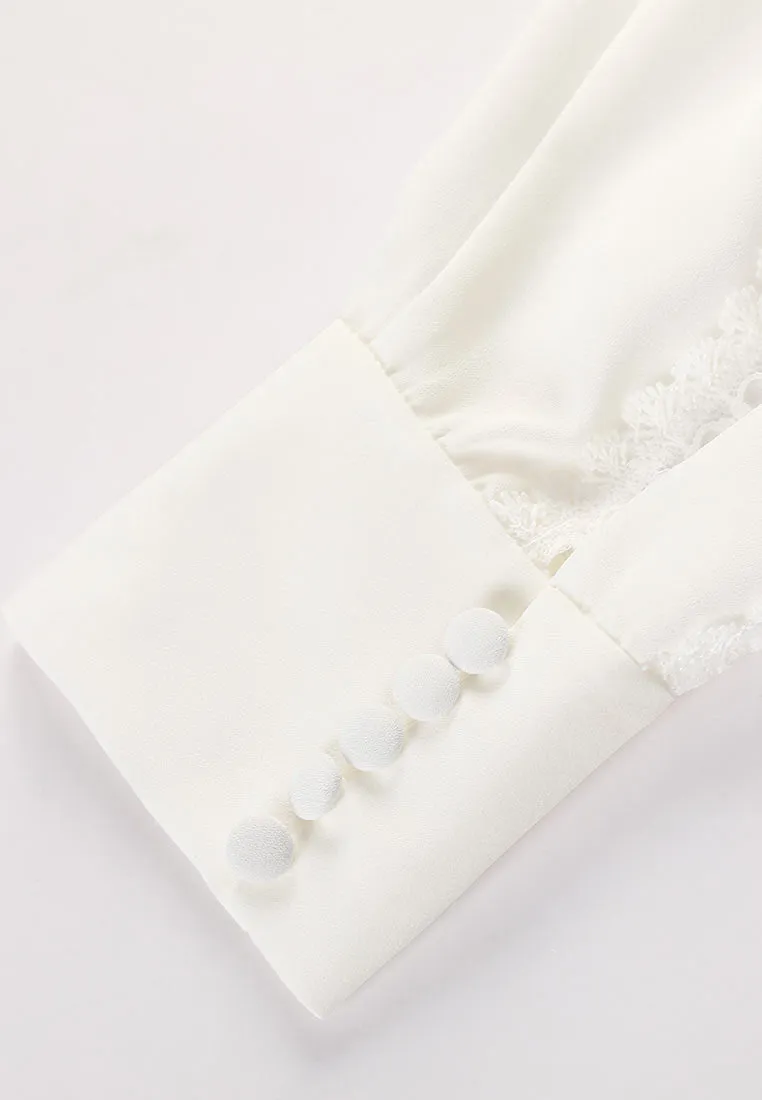 Peter Pan Collar Crepe Shirt