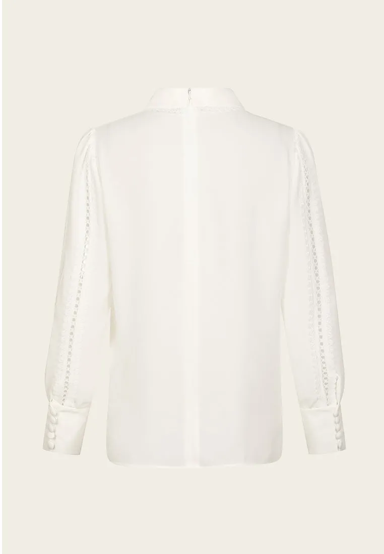 Peter Pan Collar Crepe Shirt
