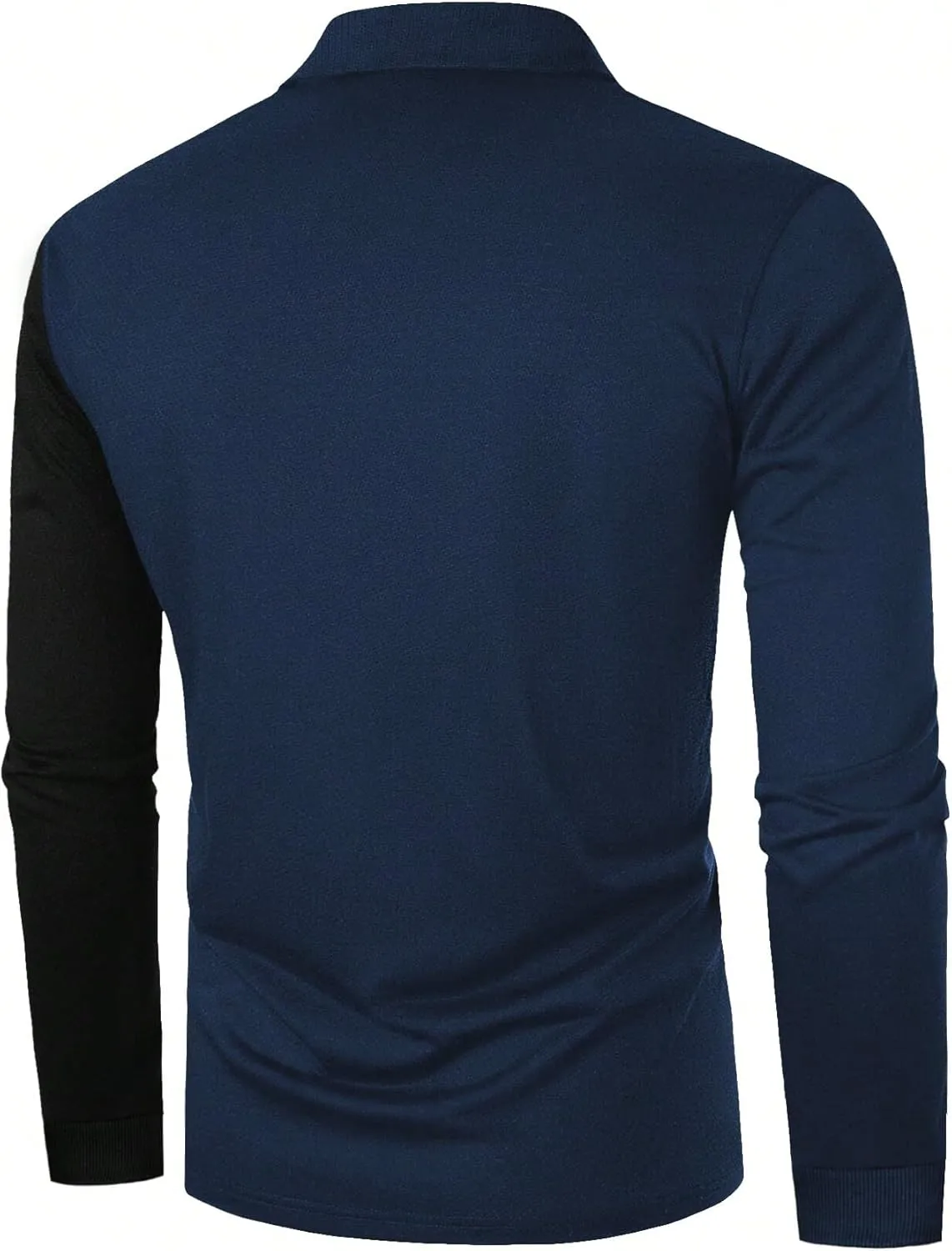 SOLY HUX Men's Golf Color Block Tennis Shirts Long Sleeve Collared Business T-Shirt