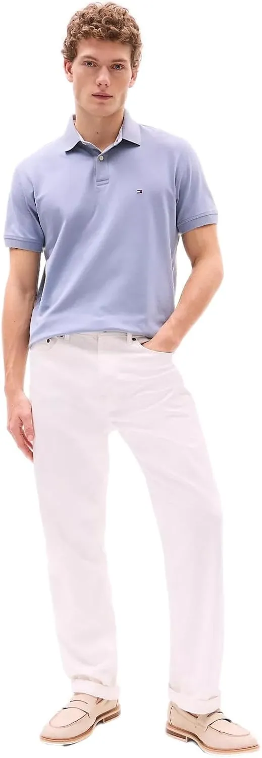 Tommy Hilfiger Men's Regular Fit Solid Color Short Sleeve Stretch Pique Polo Shirt
