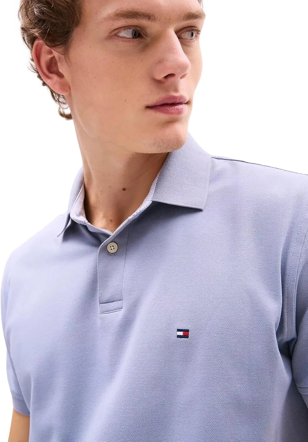 Tommy Hilfiger Men's Regular Fit Solid Color Short Sleeve Stretch Pique Polo Shirt