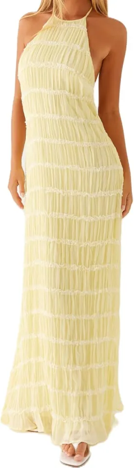 Women Backless Maxi Beach Dress Spaghetti Strap Halter Smocked Long Dress Flowy Vacation Sundress
