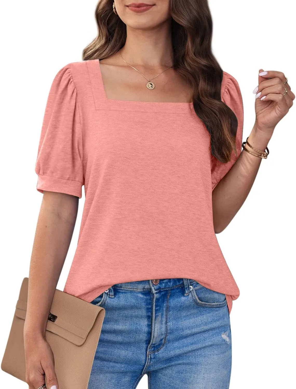 Womens Business Casual Tops Summer V Neck T Shirt Ruffle Short Sleeve Tunic Blouses for Women