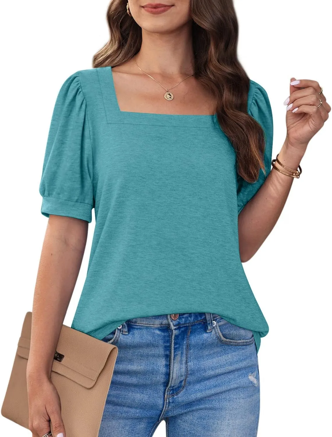 Womens Business Casual Tops Summer V Neck T Shirt Ruffle Short Sleeve Tunic Blouses for Women