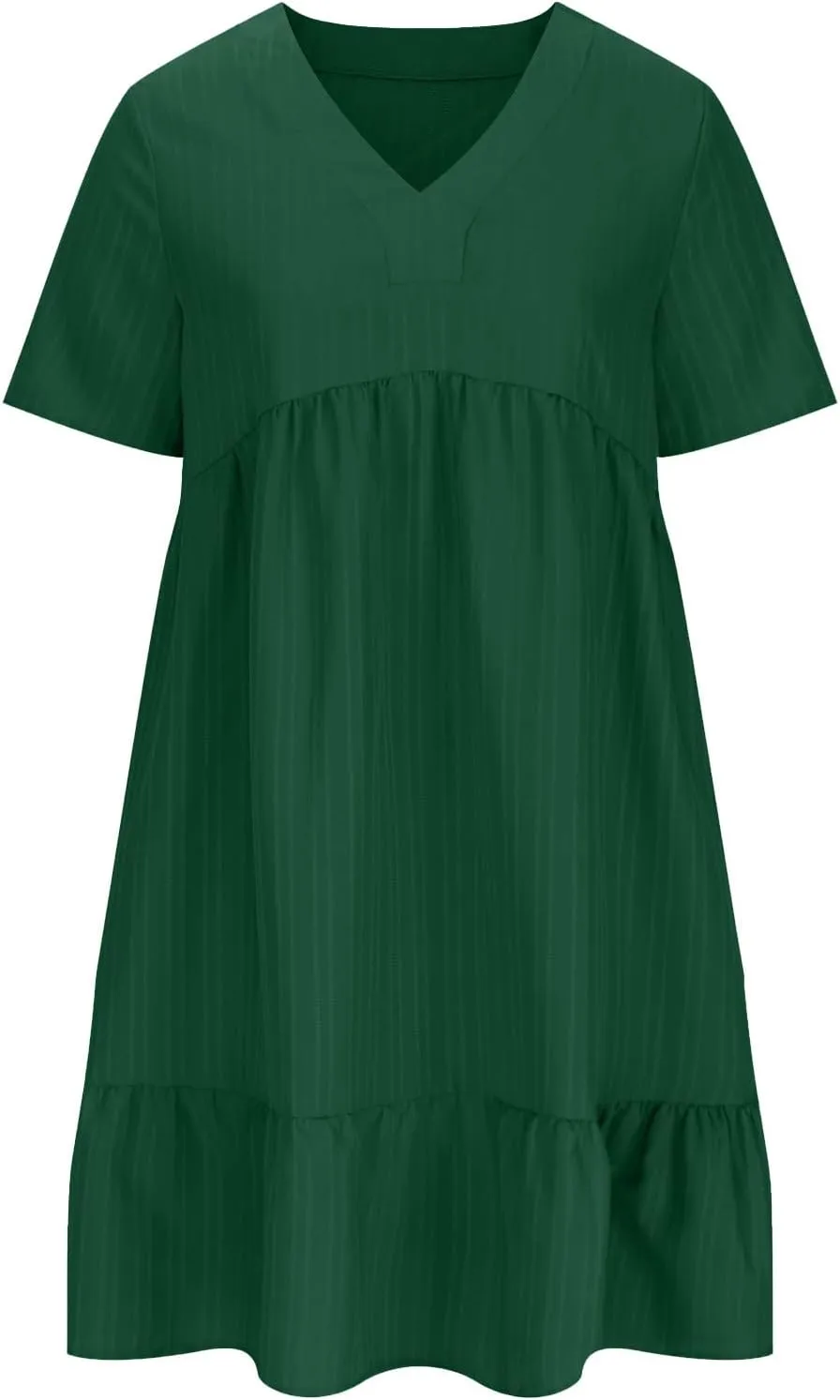 Womens Dresses Summer Plus Size Short Sleeve V Neck Casual Flowy Tshirt Dress Beach Travel Vacation Mini Sundress