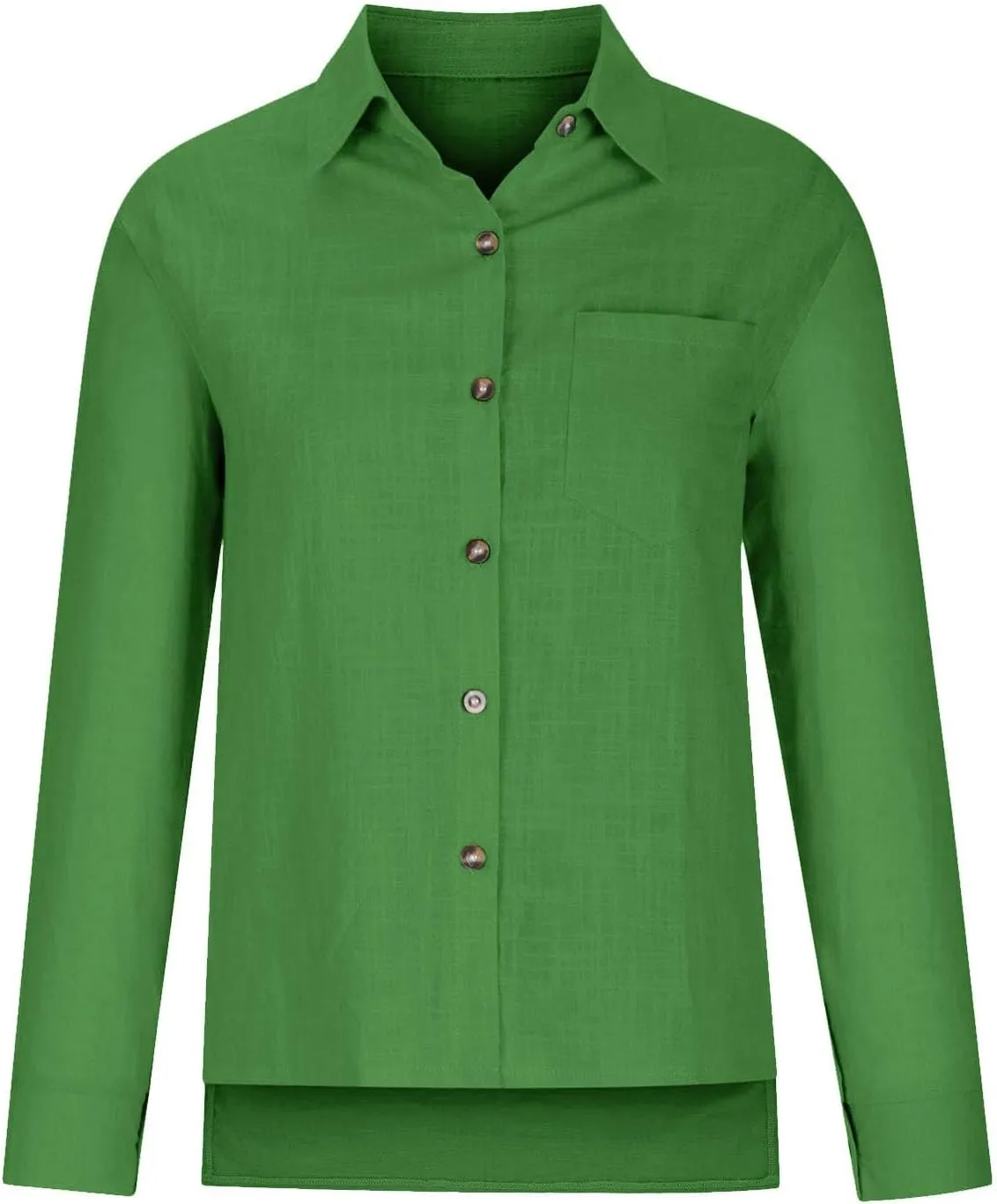 Women's Linen Shirt 2024 Fall Casual Loose Long Sleeve V Neck Blouses Cotton Linen Going Out Vintage Long Sleeve