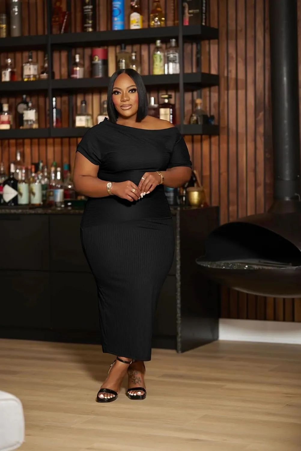 YeGine Women Plus Size Bodycon Long Dress Off Shoulder Sexy Slim Elegant Dresses