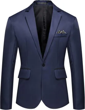 Ymosrh Mens Winter Jackets Men's Casual Business Wedding Long Sleeve Buttons Slim Fit Suit Coat Jacket for Men