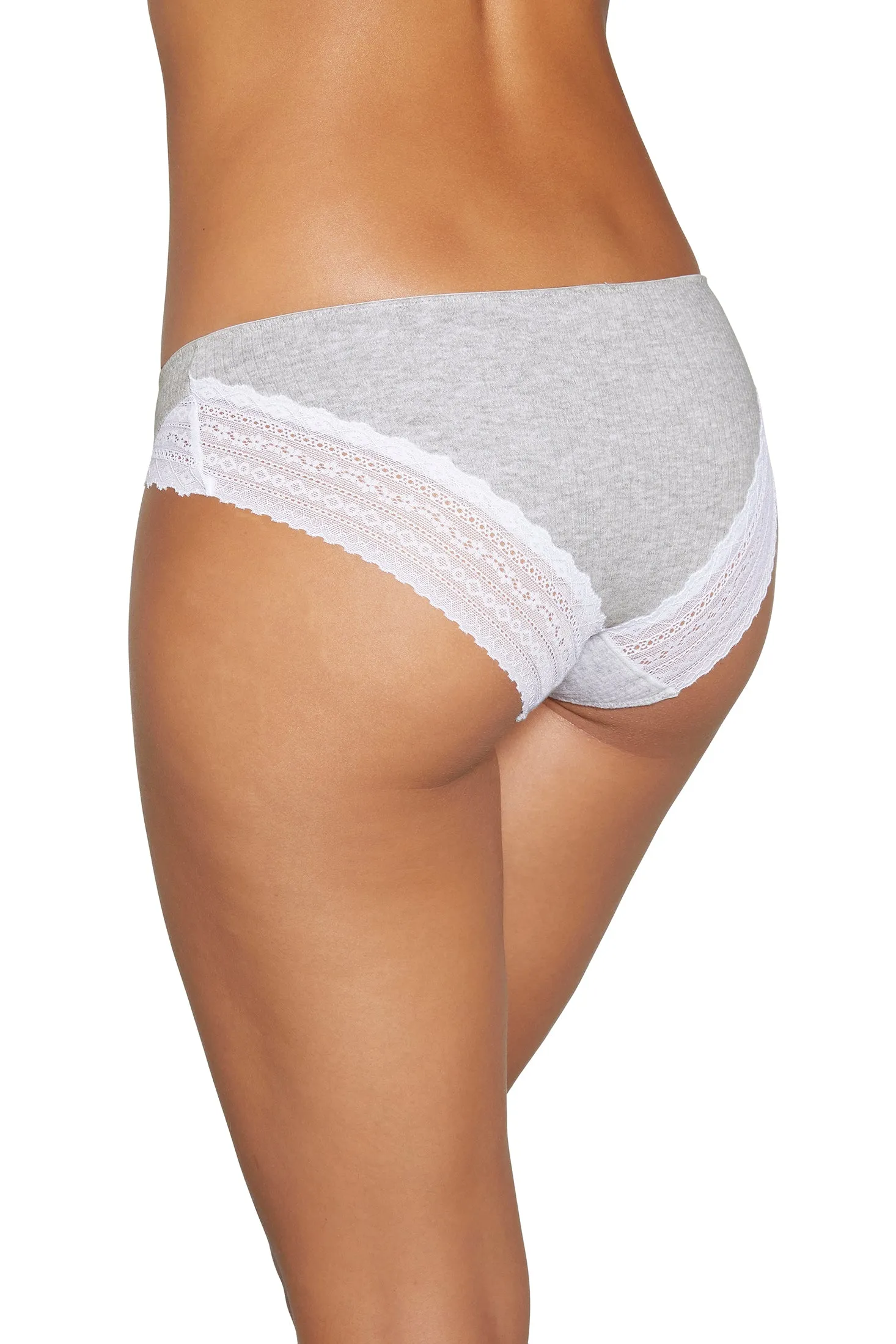 Ysabel Mora Cotton and Lace Patterned / Plain Mini Briefs 2 Pair Pack 19151