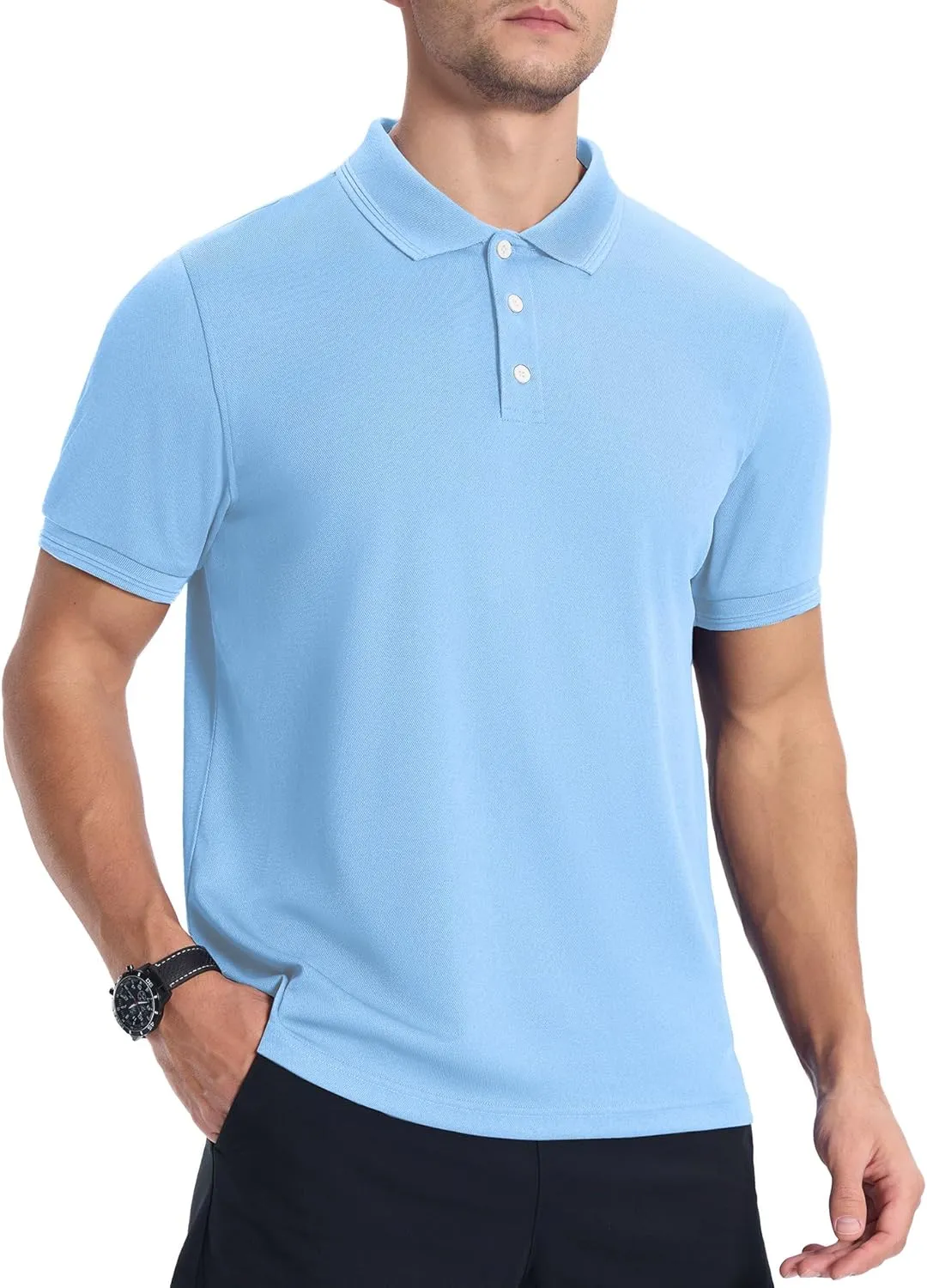 ZITY Men's 3 Pack Polo Shirts Short Sleeve Moisture-Wicking Golf Shirt Business Causal Tops