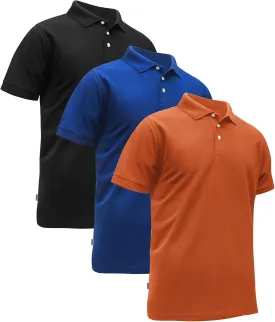 ZITY Men's 3 Pack Polo Shirts Short Sleeve Moisture-Wicking Golf Shirt Business Causal Tops
