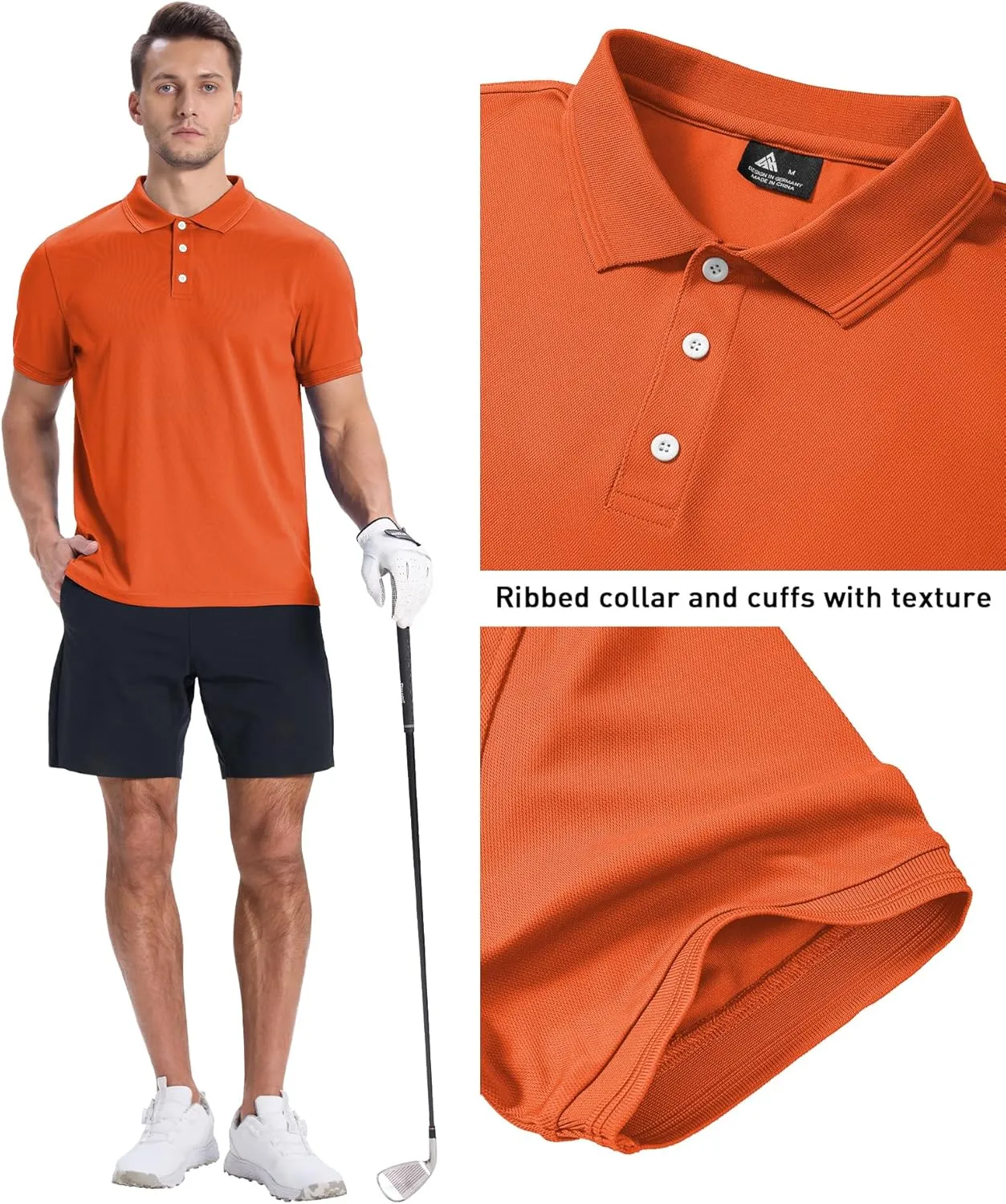 ZITY Men's 3 Pack Polo Shirts Short Sleeve Moisture-Wicking Golf Shirt Business Causal Tops